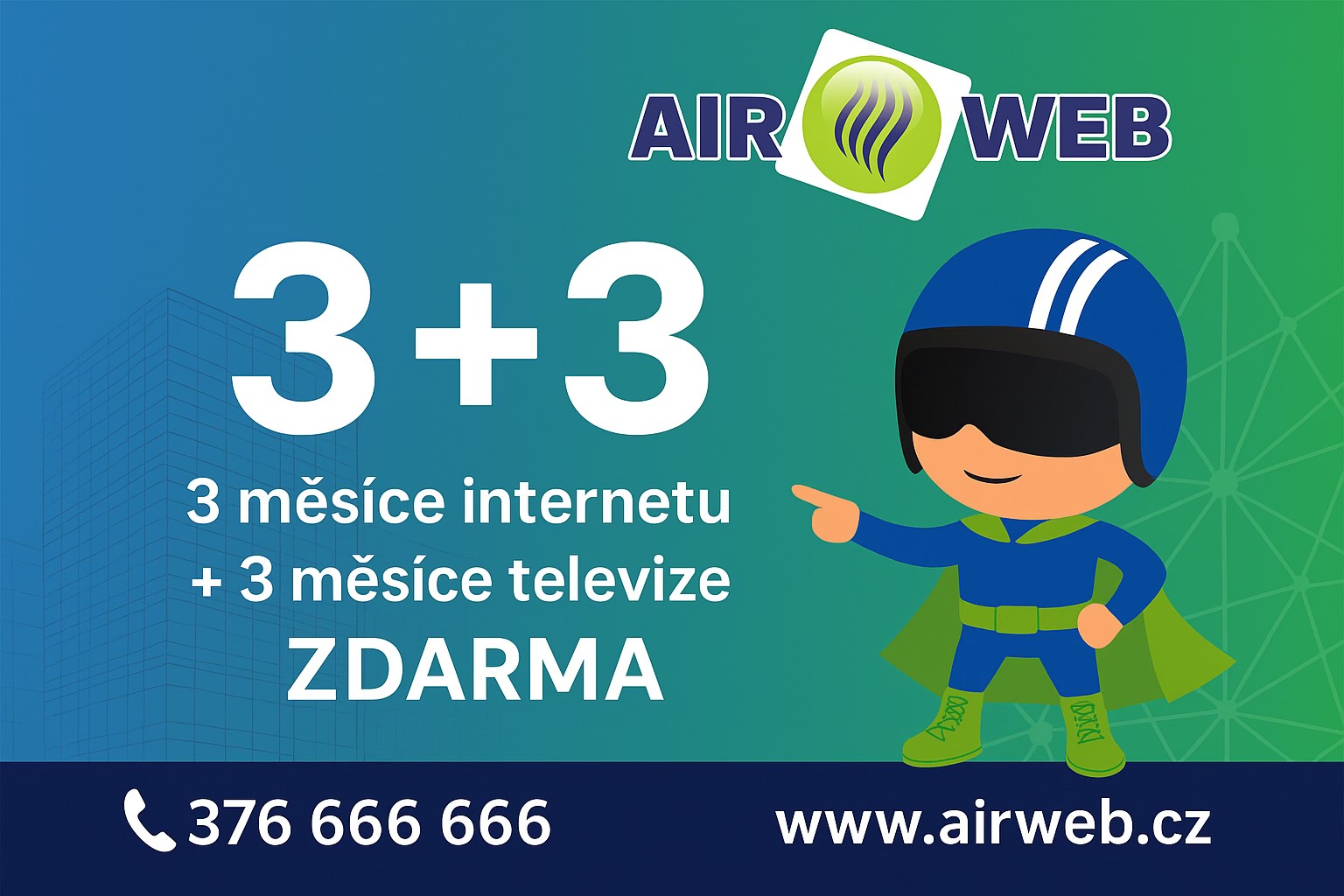 Nejrychlejší internet a TV ZDARMA na 3 měsíce!